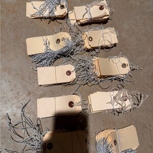 Blank Manila Tags labels with Strings elastic and cotton 400 500 count